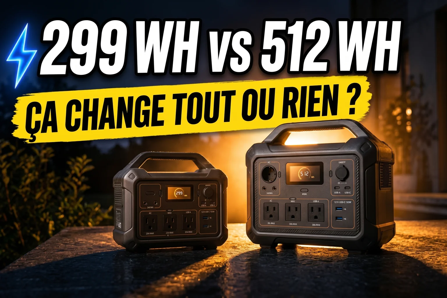 ALLPOWERS R600 et EcoFlow River 2 Max côte à côte, comparaison stations entrée de gamme 300-500 Wh